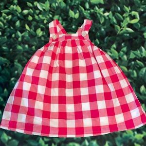 Jacadi hot pink and white check sundress sz 18mo